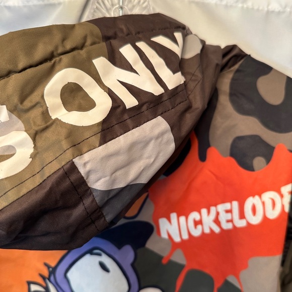 Members Only x Nickelodeon Rugrats Zip-Up Jacket Men's Medium Brown Cream Color - Picture 8 of 15